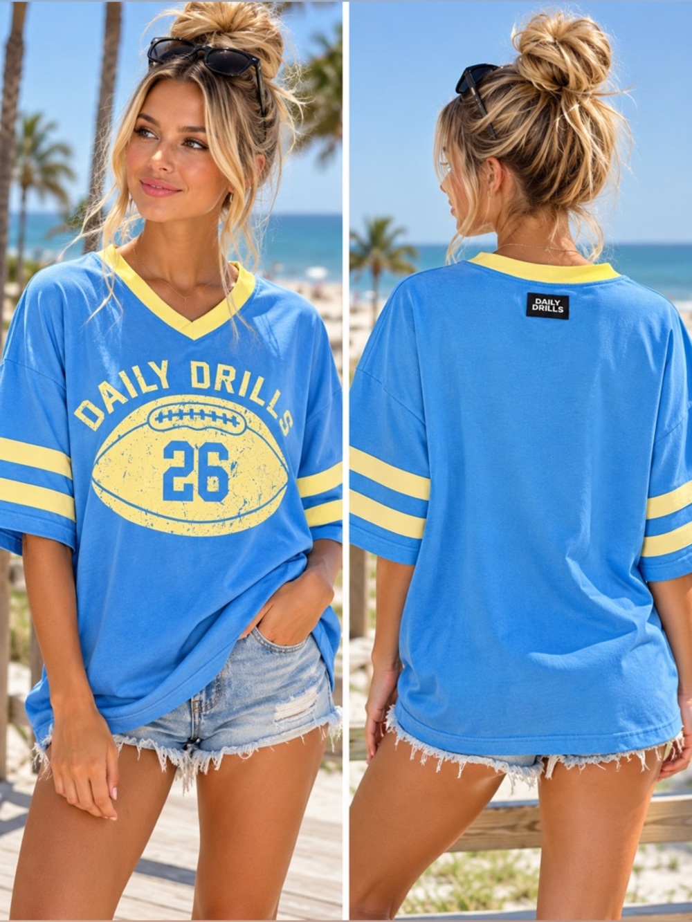 Daily Drills Playmaker Tee Malibu Lemonade Football Graphic